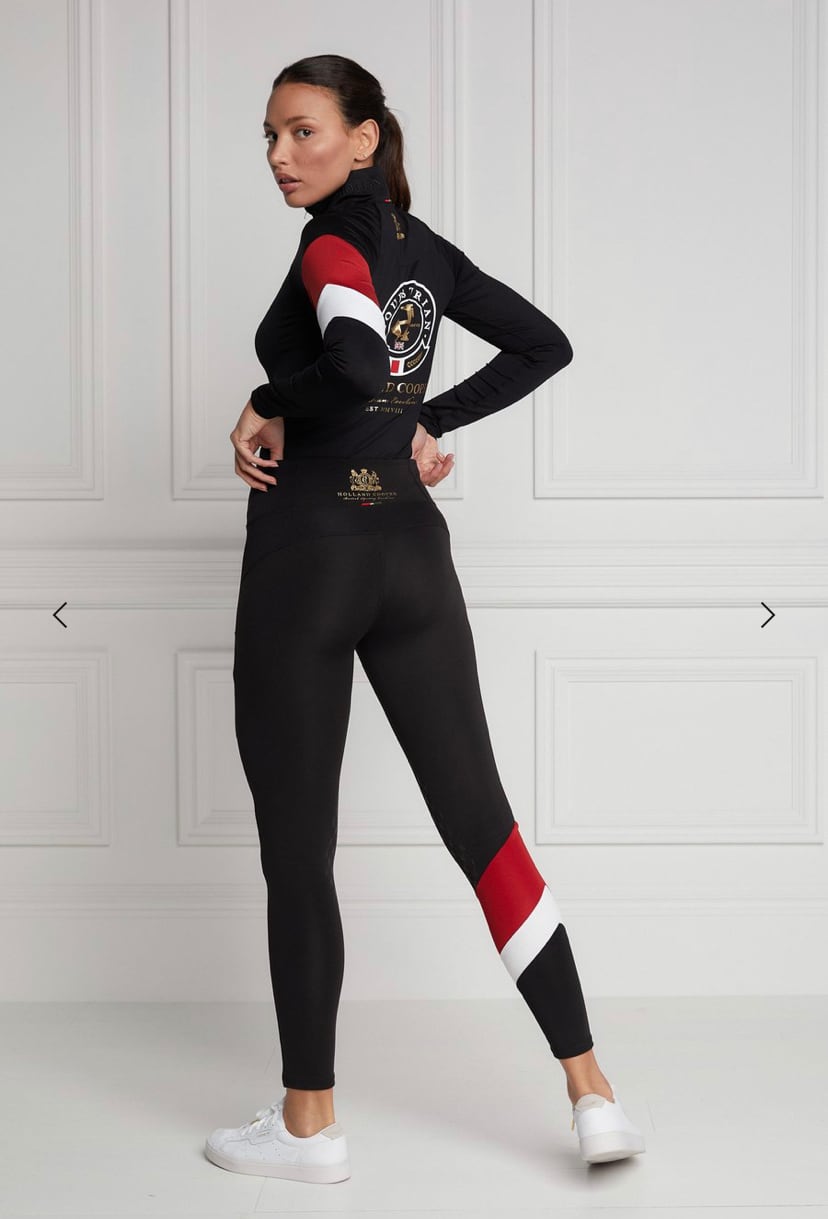 レディース乗馬用レギンスキュロット ニーグリップ Holland Cooper ブラック・ダークネイビー