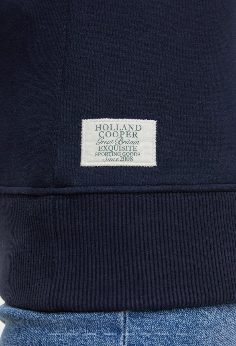 Women's Holland Cooper riding sweatshirt hoodie in navy/khaki/red