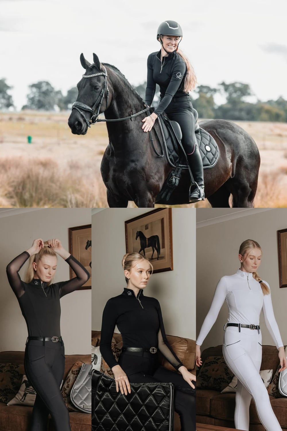 Women's Mesh Stretch Training Top Long Sleeve Eloquence Equestrian