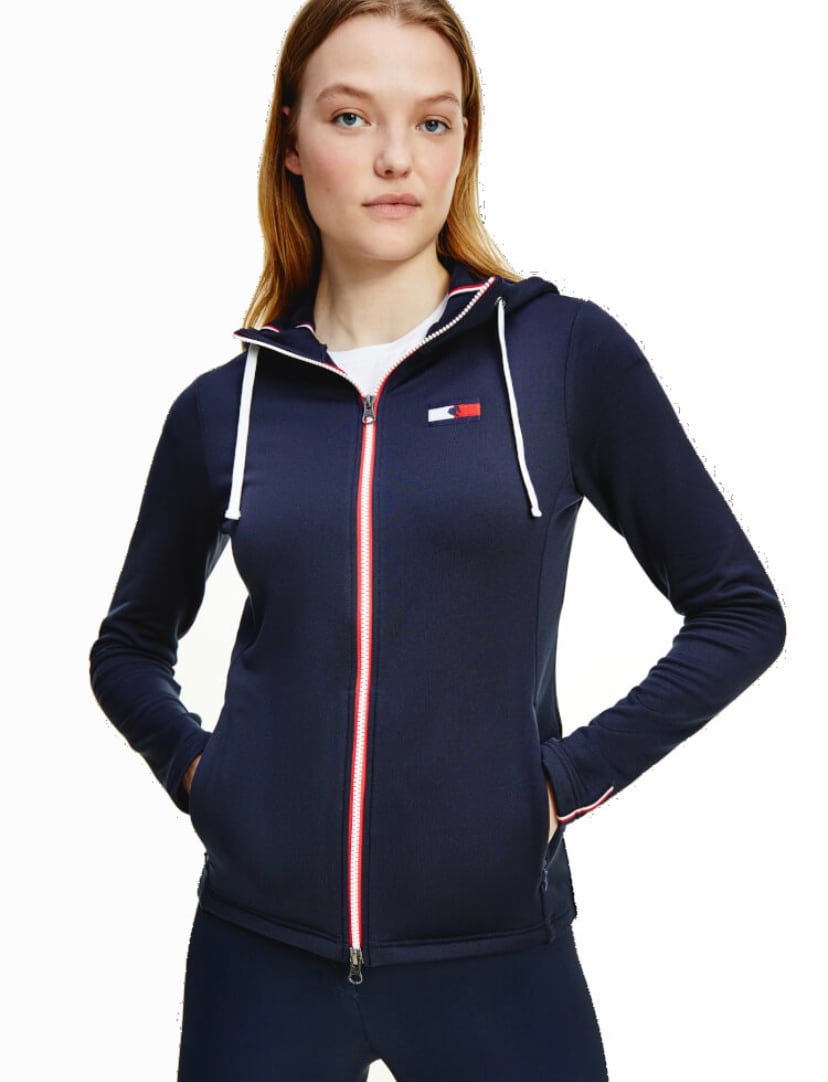 Women's Tommy Hilfiger Equestrian Riding Parka Dark Blue/Clear Mint/Camel