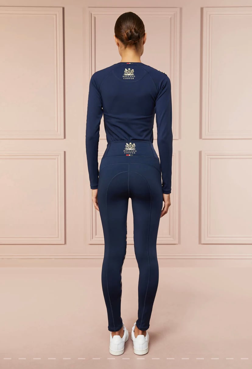 乗馬用トップス&レギンスセット レディース 長袖 ダークネイビー/ブラック Holland Cooper