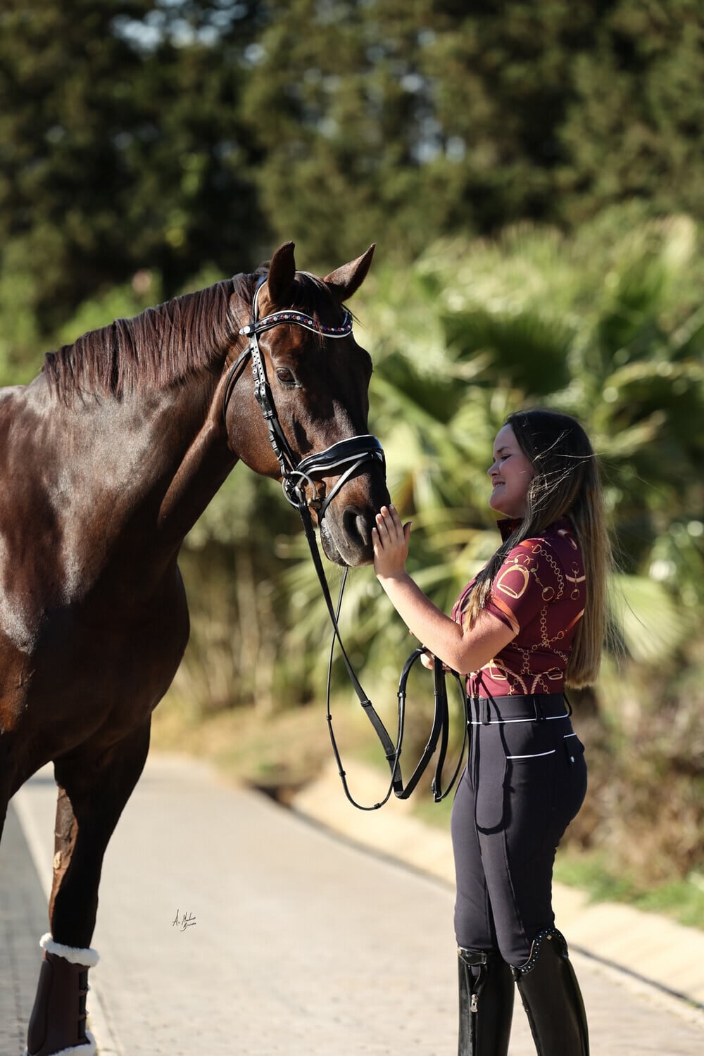 Women's UV-cut training shirt, short sleeves, ICE Equestrian, navy, black, velvet rose, jasmine