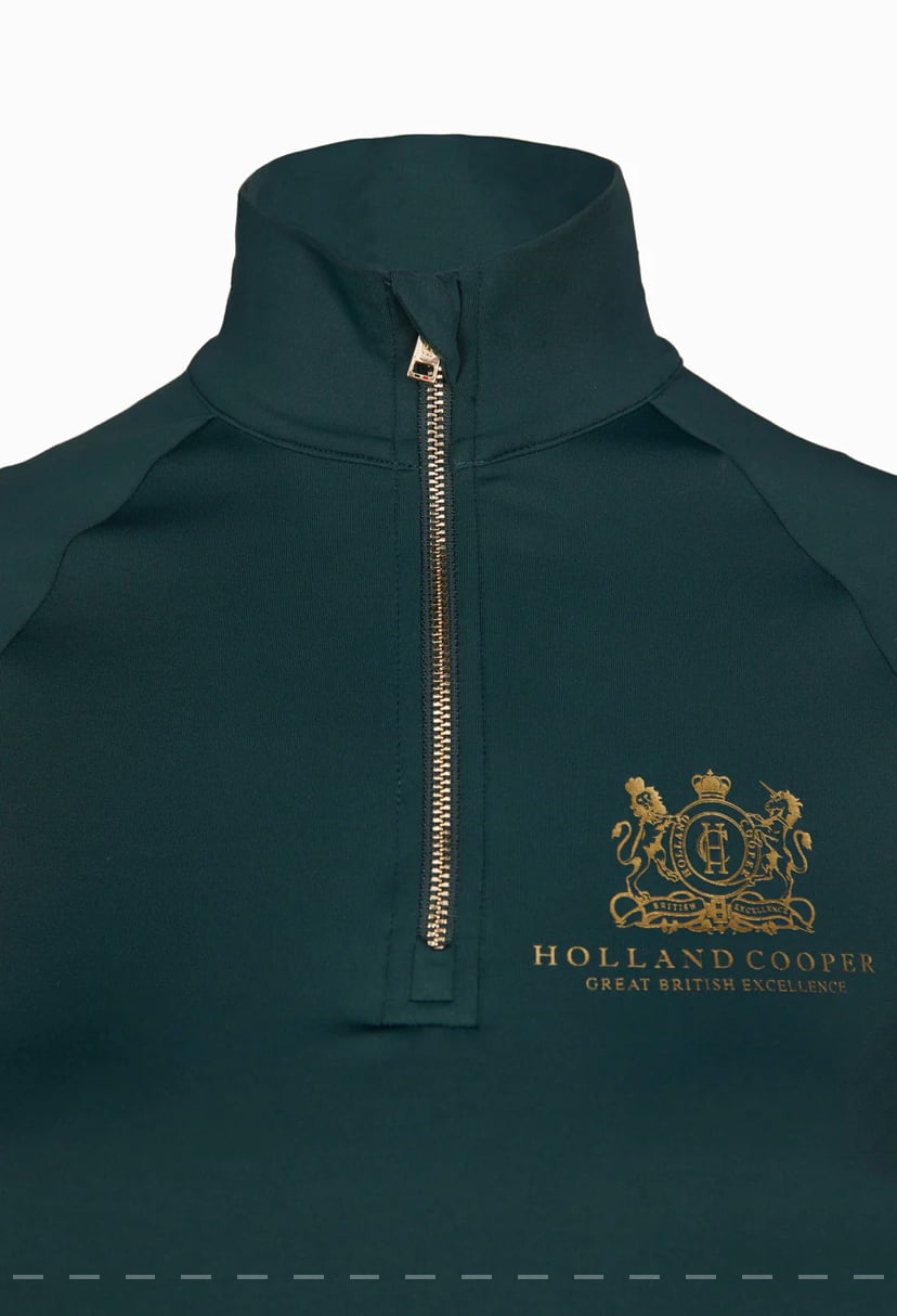 レディース乗馬用トップス 長袖 ペトロールグリーン Holland Cooper