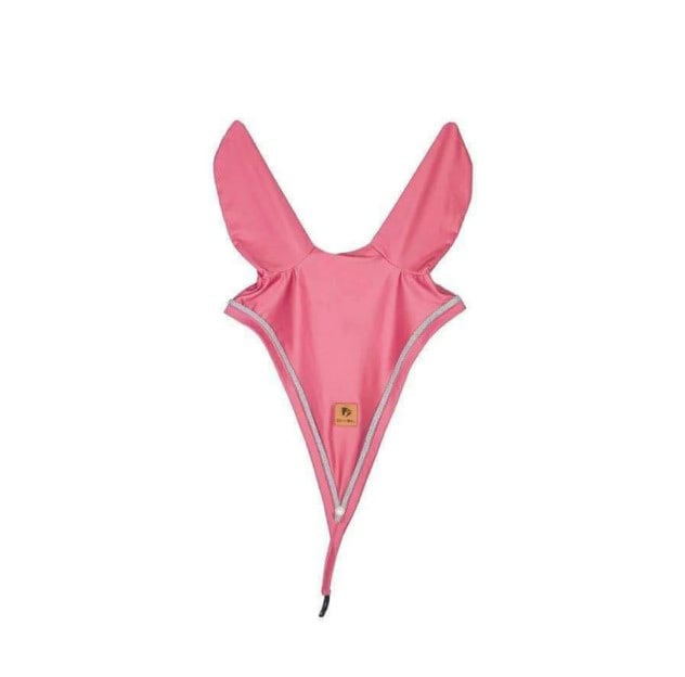 サテンレースサドルパッド&ロングイヤーネット セット ローズベージュ/ブラック 馬場用 障害用 ゼッケン