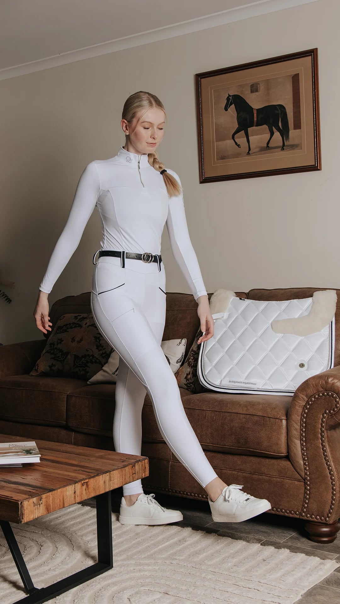 Women's Mesh Stretch Training Top Long Sleeve Eloquence Equestrian