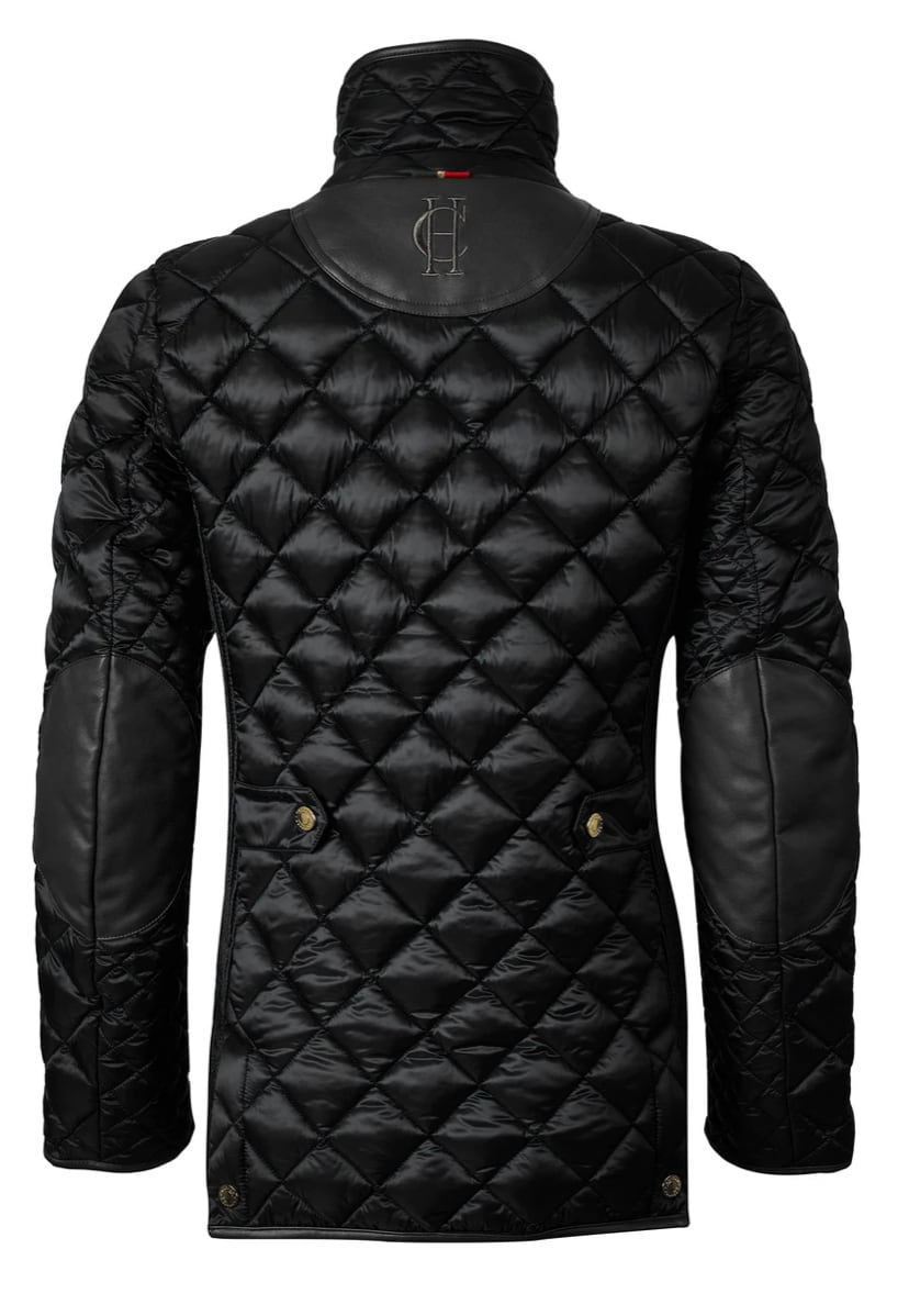 Women's quilted down jacket in black/khaki/dark navy/chocolate by Holland Cooper