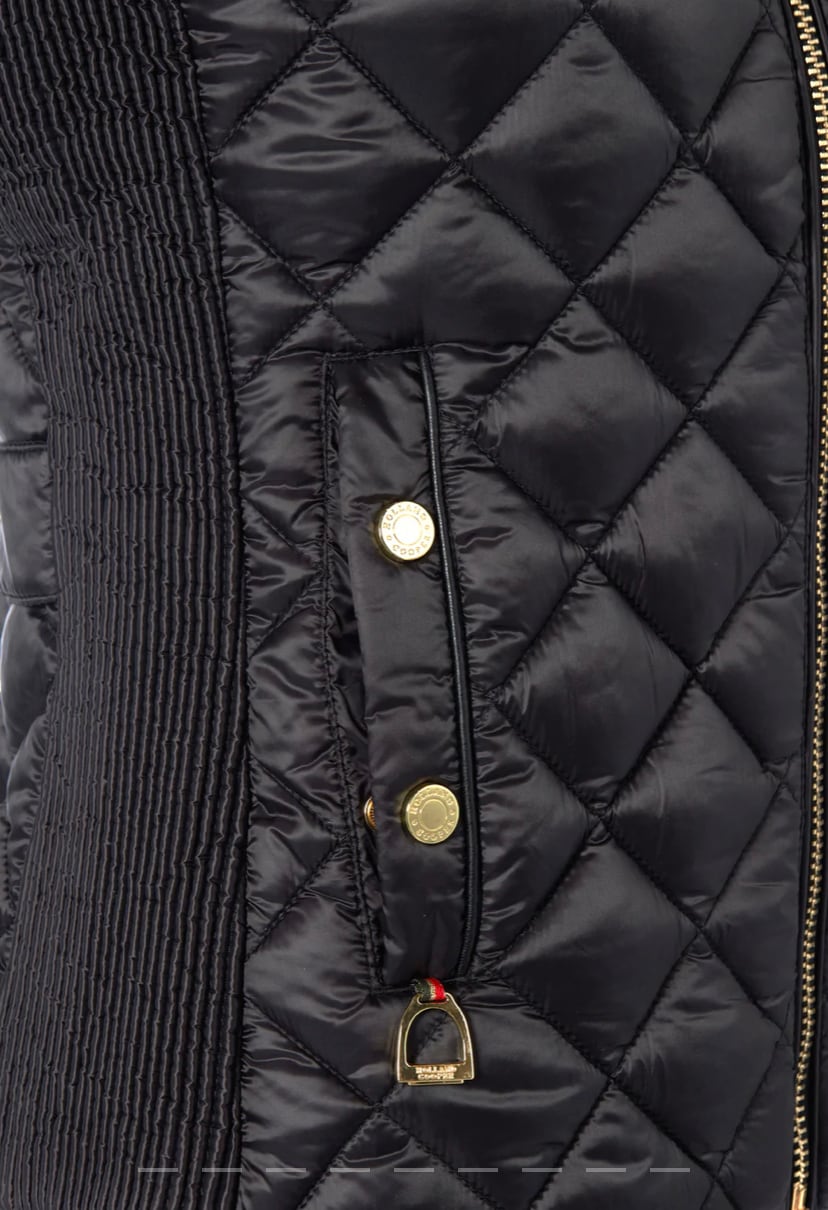 Holland Cooper Women's Quilted Vest in Dark Navy/Khaki/Black
