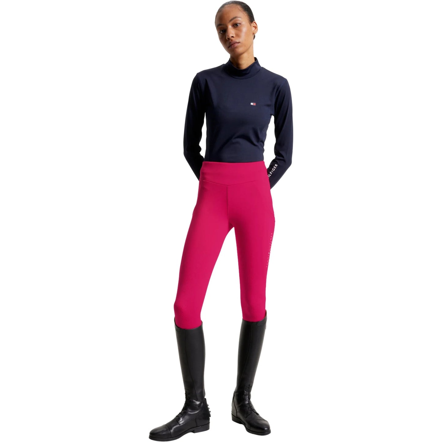Women's Tommy Hilfiger Equestrian Long Sleeve Riding Top Navy, Pink, Indigo Blue