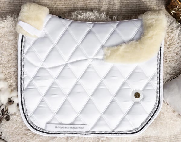 Top quality natural wool fur padded bib for riding track Bib to prevent saddle scratches Eloquence Equestrian
