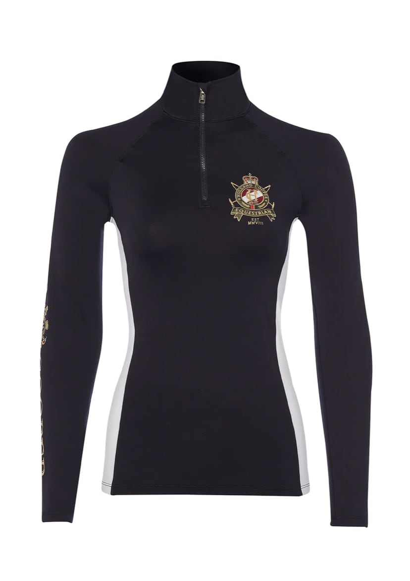 Women's riding top with long sleeves, Holland Cooper, dark navy