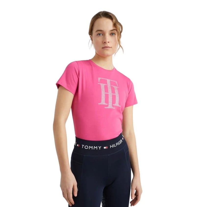 【2023SS】ラインストーン Tシャツ レディース Tommy Hilfiger Equestrian