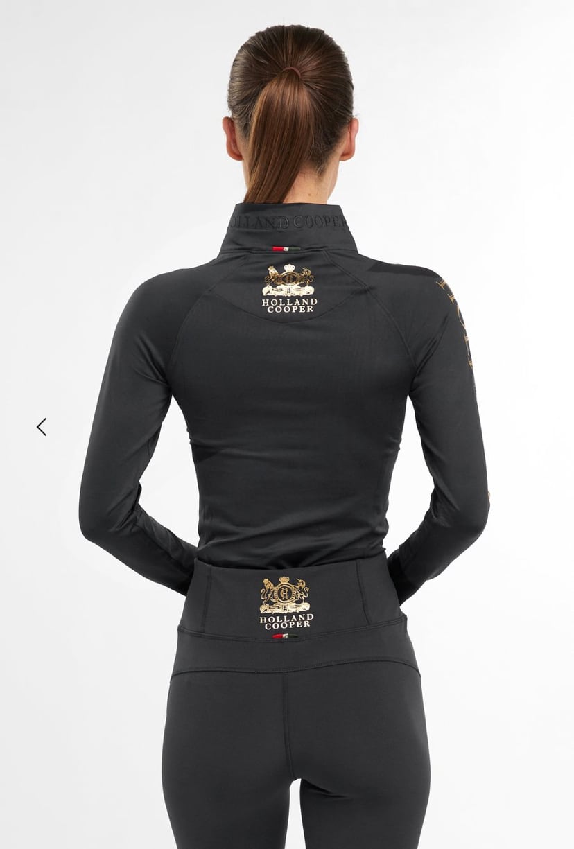 Women's Riding Top Long Sleeve Dark Navy Gold Burgundy Holland Cooper