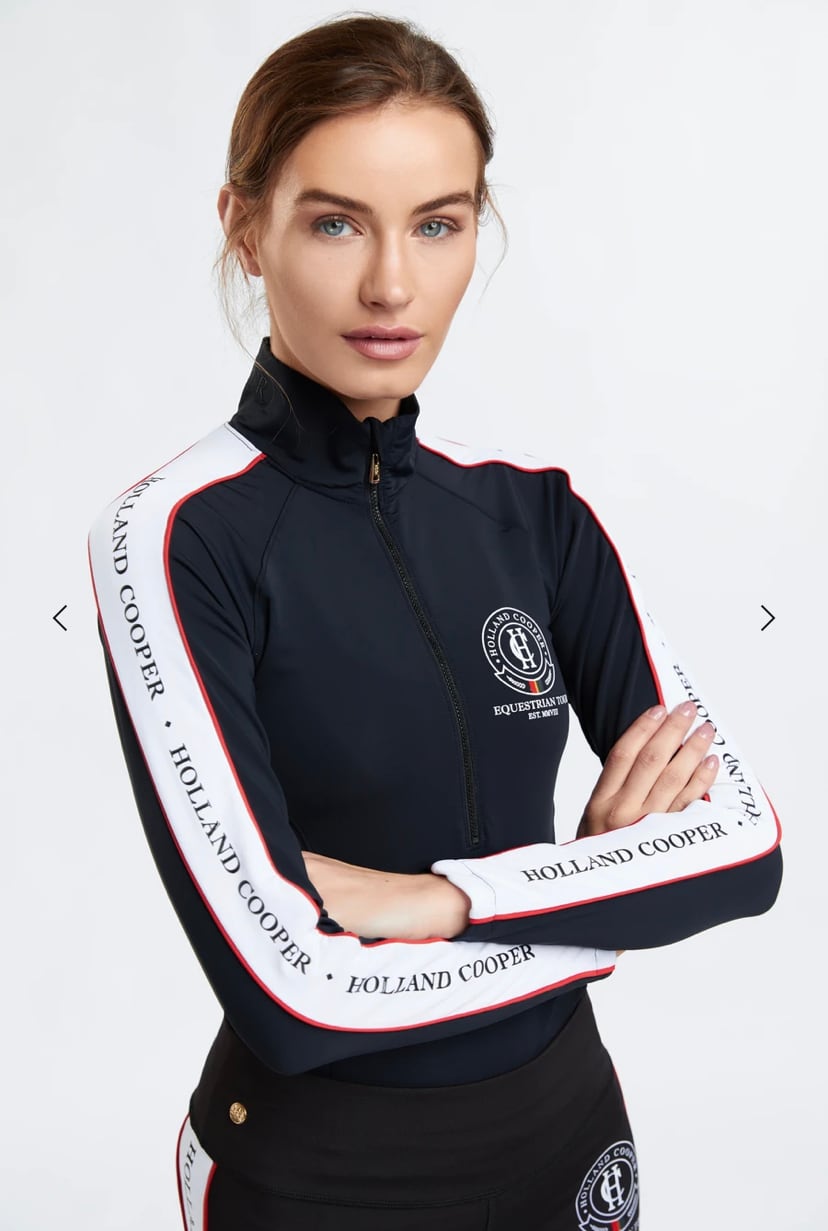 乗馬用ストレッチトップス ブラック ダークネイビー レディース Holland Cooper