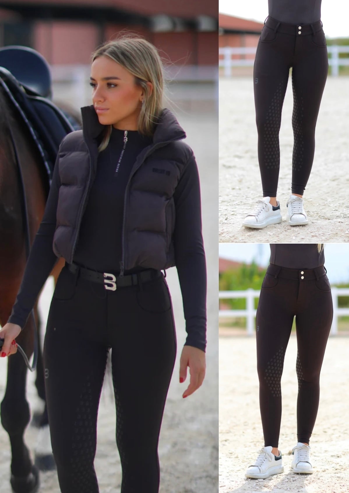 レディース乗馬用キュロット 4Wayストレッチ素材 エスプレッソ ニー/フルグリップ Bullet Equestrian design｜乗馬 用品店レクシア