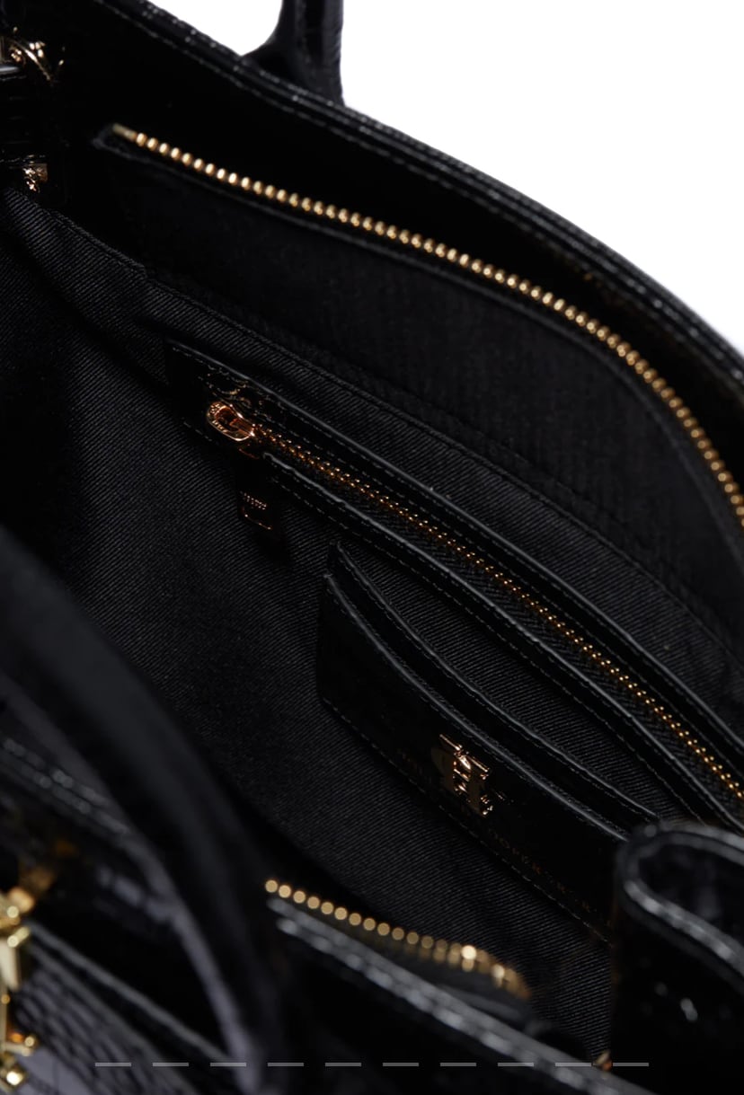 Crocodile tote bag Holland Cooper Brown/Black