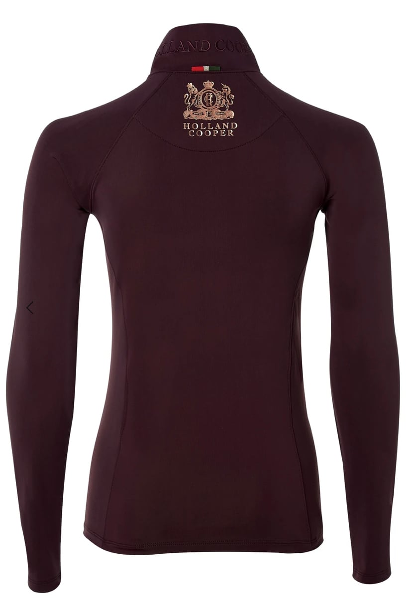 Women's Riding Top Long Sleeve Dark Navy Gold Burgundy Holland Cooper