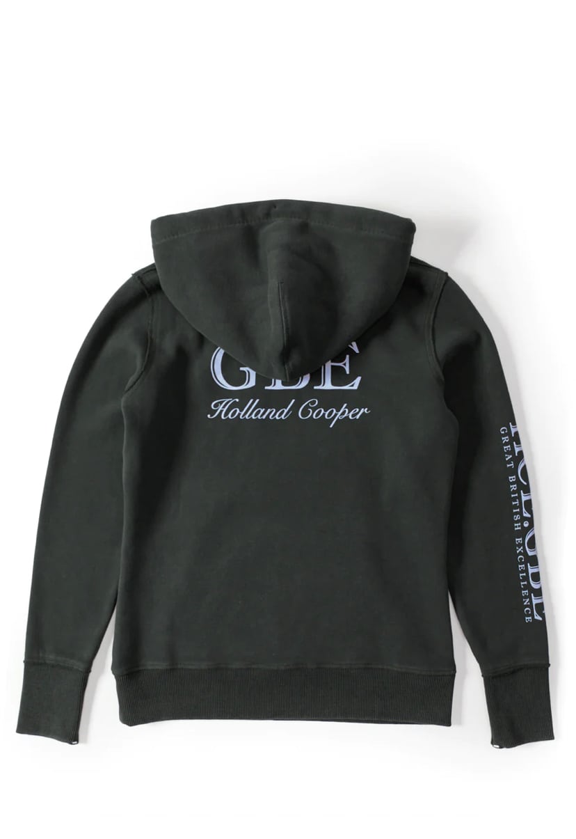 Women's Holland Cooper riding sweatshirt hoodie in navy/khaki/red