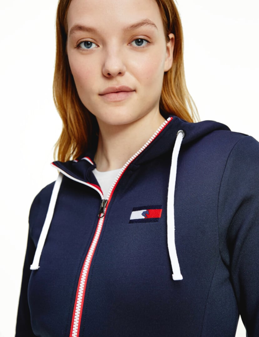 Women's Tommy Hilfiger Equestrian Riding Parka Dark Blue/Clear Mint/Camel