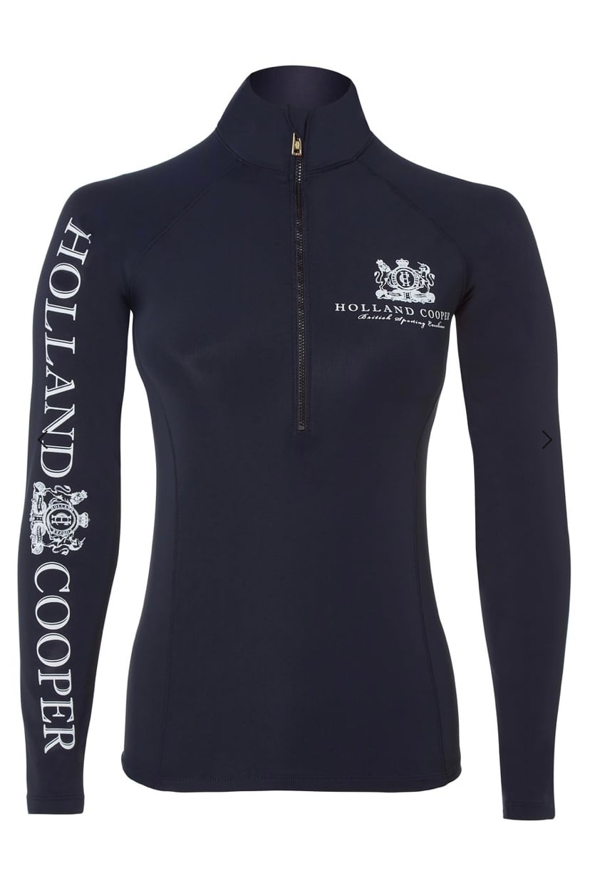 Women's Riding Top Long Sleeve Dark Navy Gold Burgundy Holland Cooper