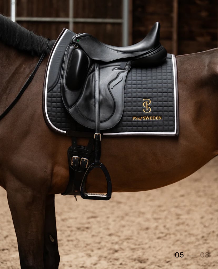 滑り止め付き乗馬用ゼッケン 障害/馬場 アナトミカル構造 Ps of Sweden ダークグレー/ストームブルー