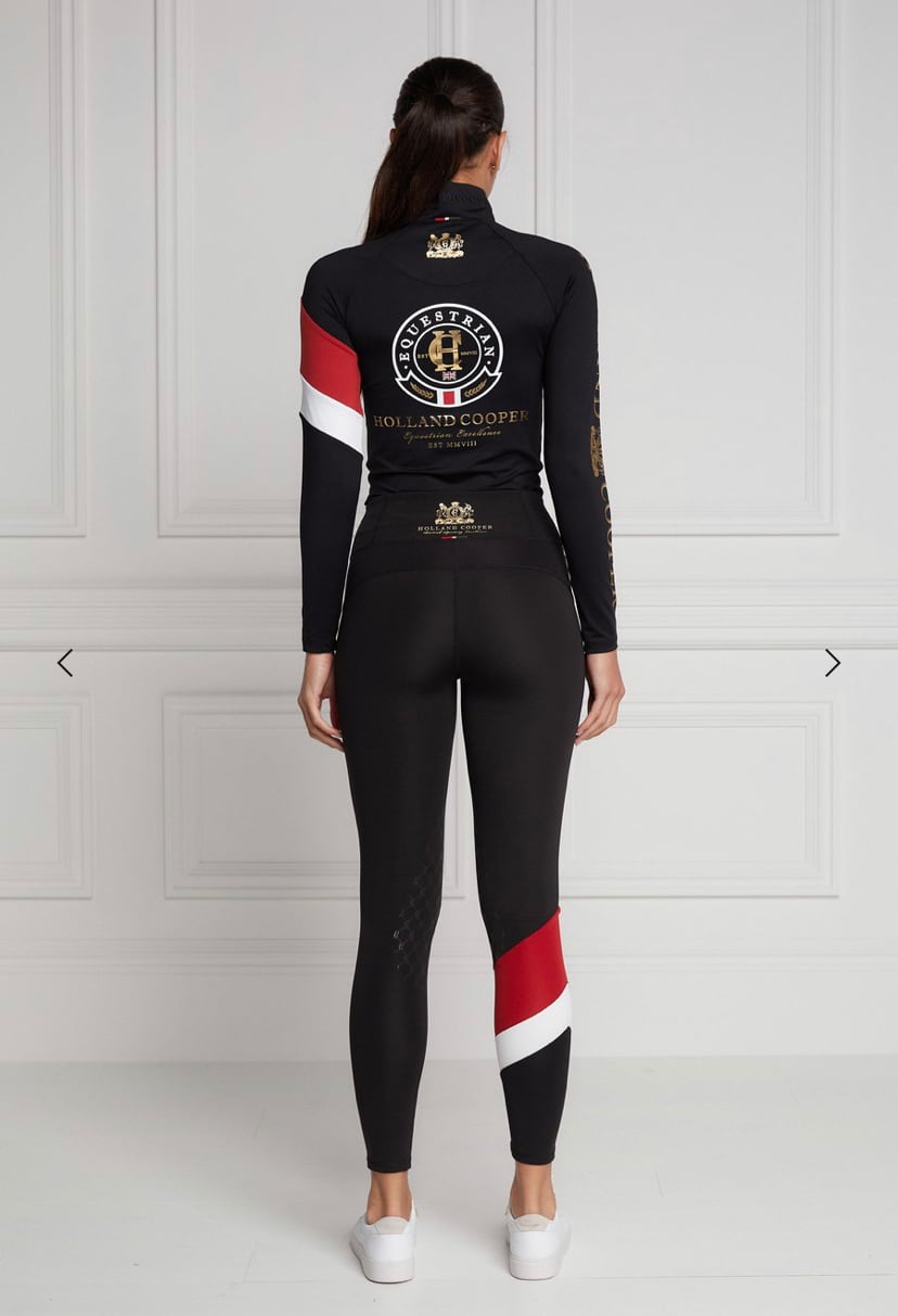 レディース乗馬用レギンスキュロット ニーグリップ Holland Cooper ブラック・ダークネイビー