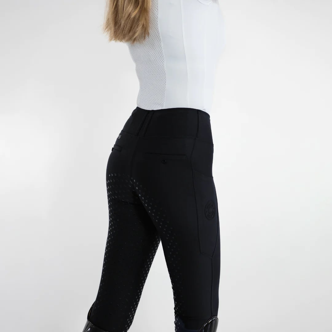 乗馬用レギンスキュロット 4WAYストレッチレギンス フルグリップ ネイビー/ブラック Thames