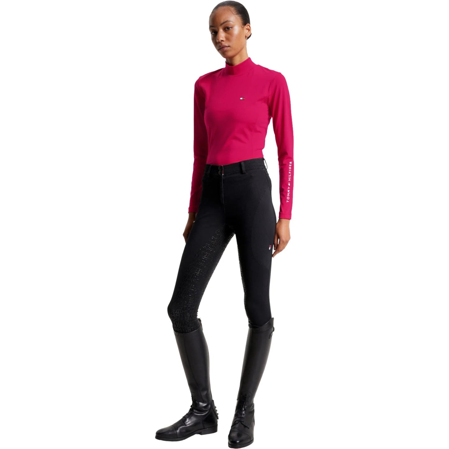 Women's Tommy Hilfiger Equestrian Long Sleeve Riding Top Navy, Pink, Indigo Blue