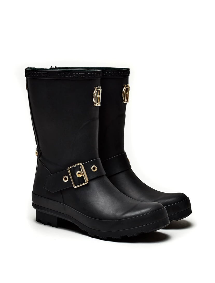 Holland Cooper Rain Boots Matte Black Women's