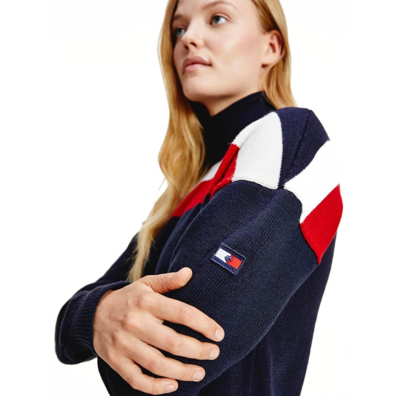 Women's Tommy Hilfiger Equestrian Riding Sweater in Dark Blue Moonstone