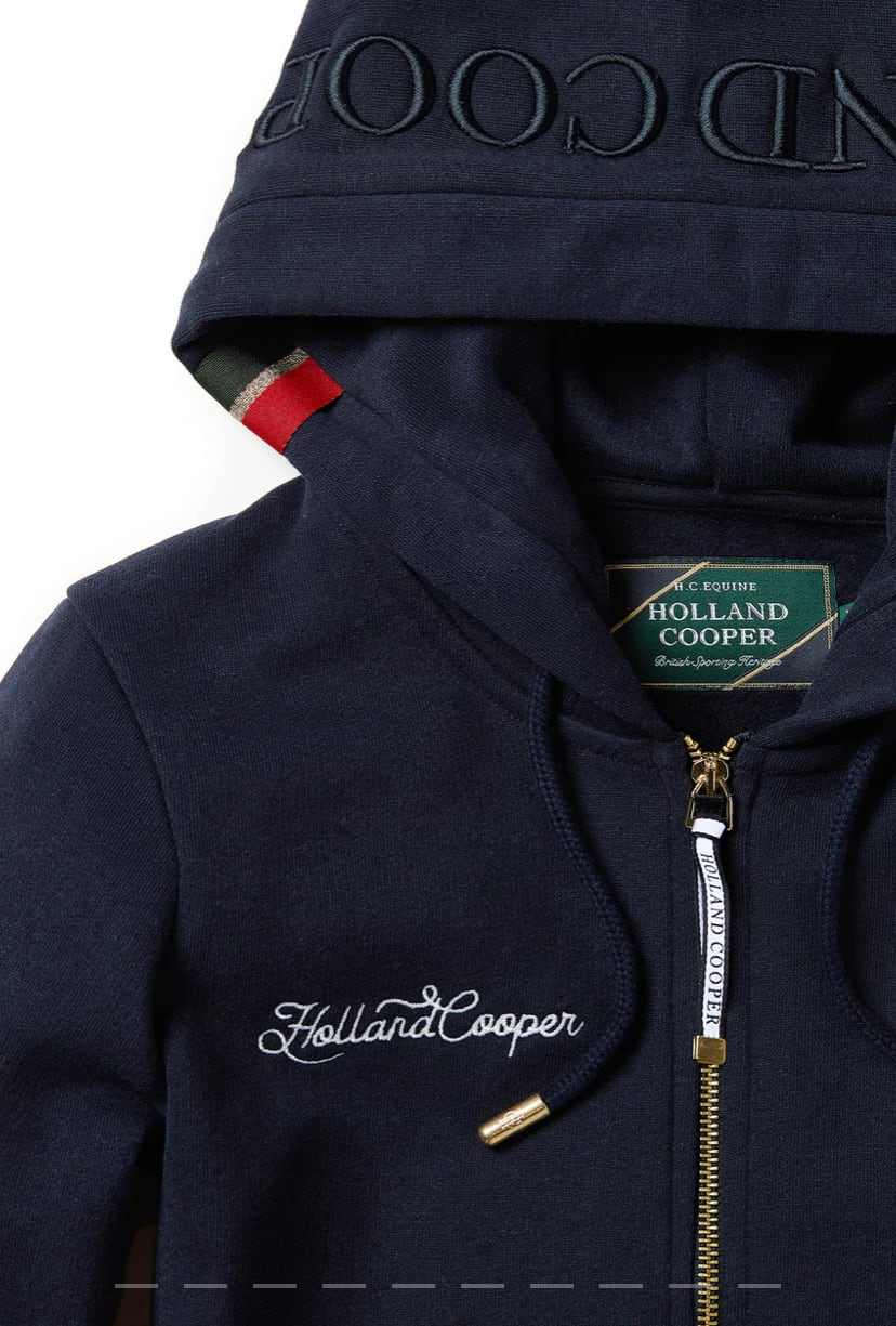 IXプレミアムコットンパーカー レディース ダークネイビー/グレー Holland Cooper