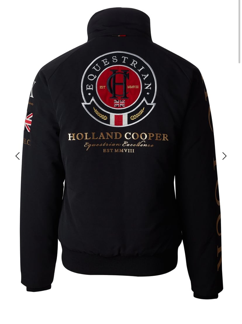 ユニセックスシェルダウンジャケット 裏起毛 撥水加工 ネイビー/ブラック Holland Cooper
