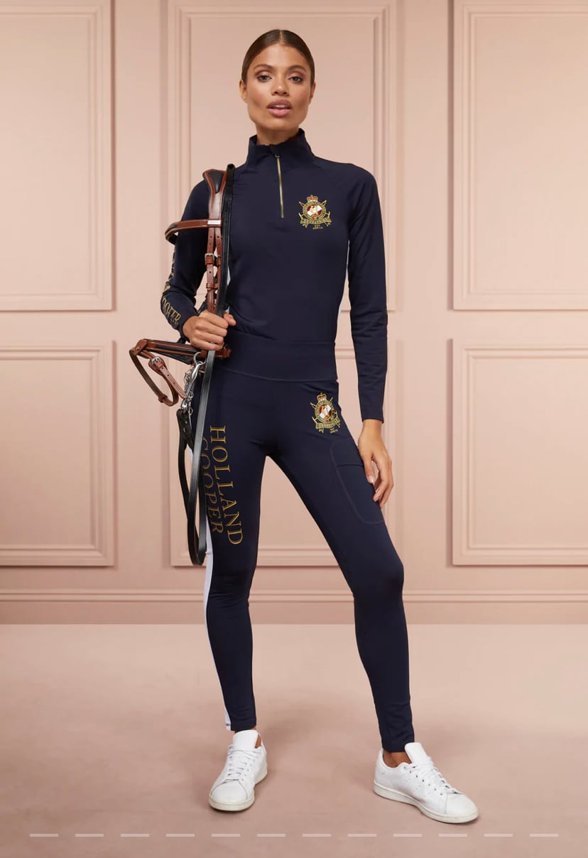 Women's riding top with long sleeves, Holland Cooper, dark navy