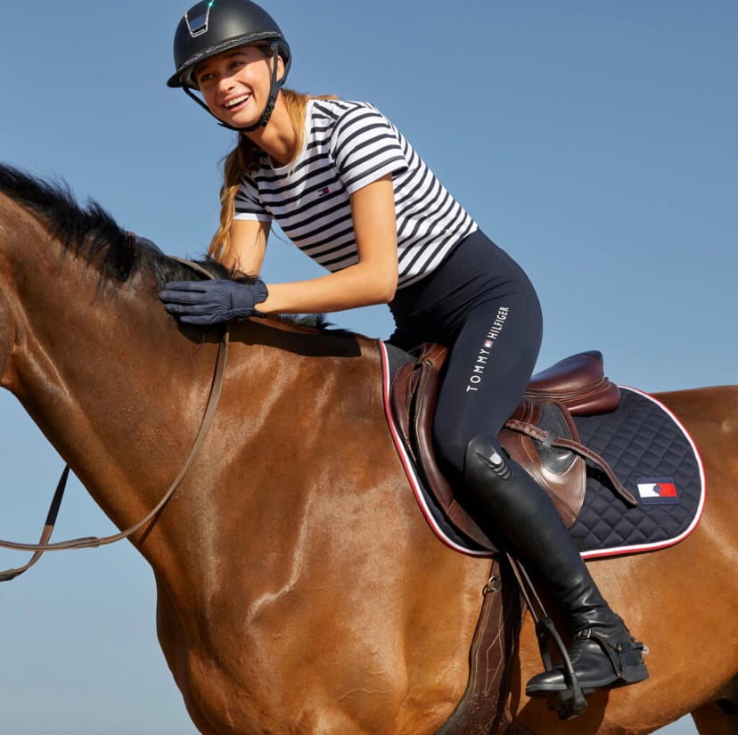 乗馬用レギンスキュロット 裏起毛 フルグリップ レディース Tommy Hilfiger Equestrian ダークブルー｜乗馬用品店レクシア