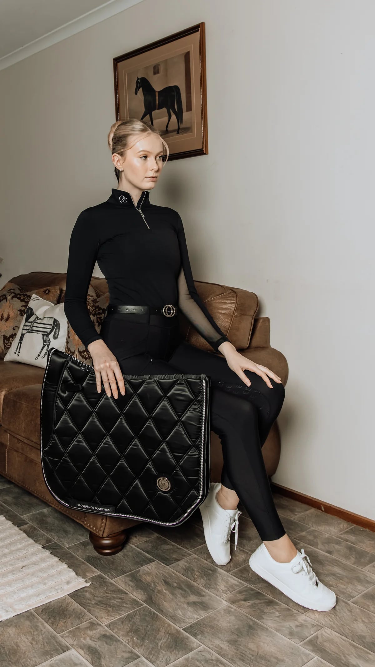 Women's Mesh Stretch Training Top Long Sleeve Eloquence Equestrian
