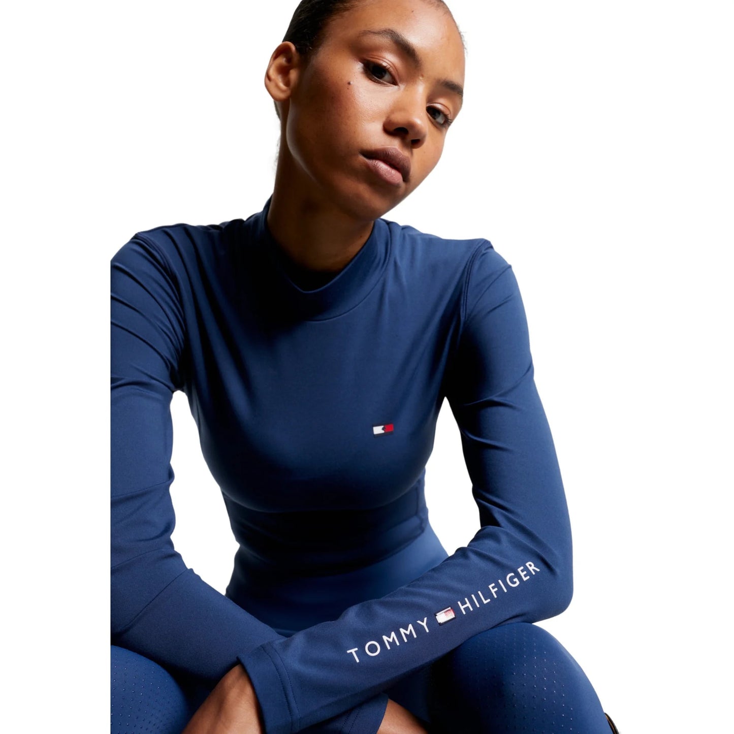 Women's Tommy Hilfiger Equestrian Long Sleeve Riding Top Navy, Pink, Indigo Blue