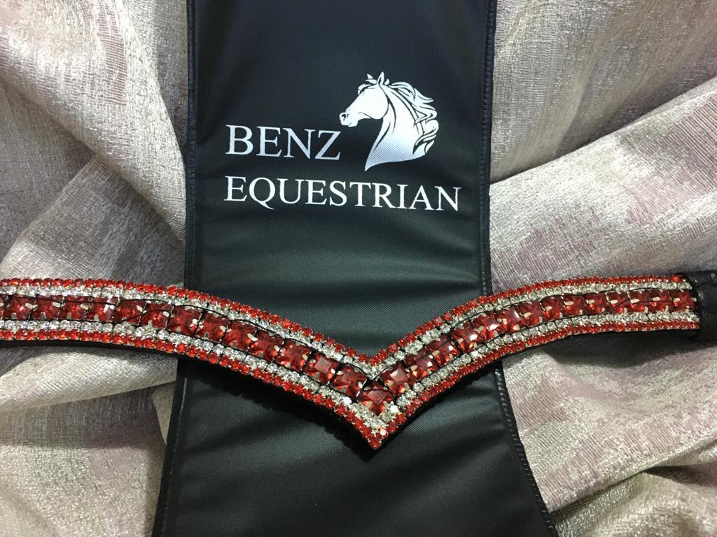 Vシェイプスワロフスキー額革 Benz Equestrian