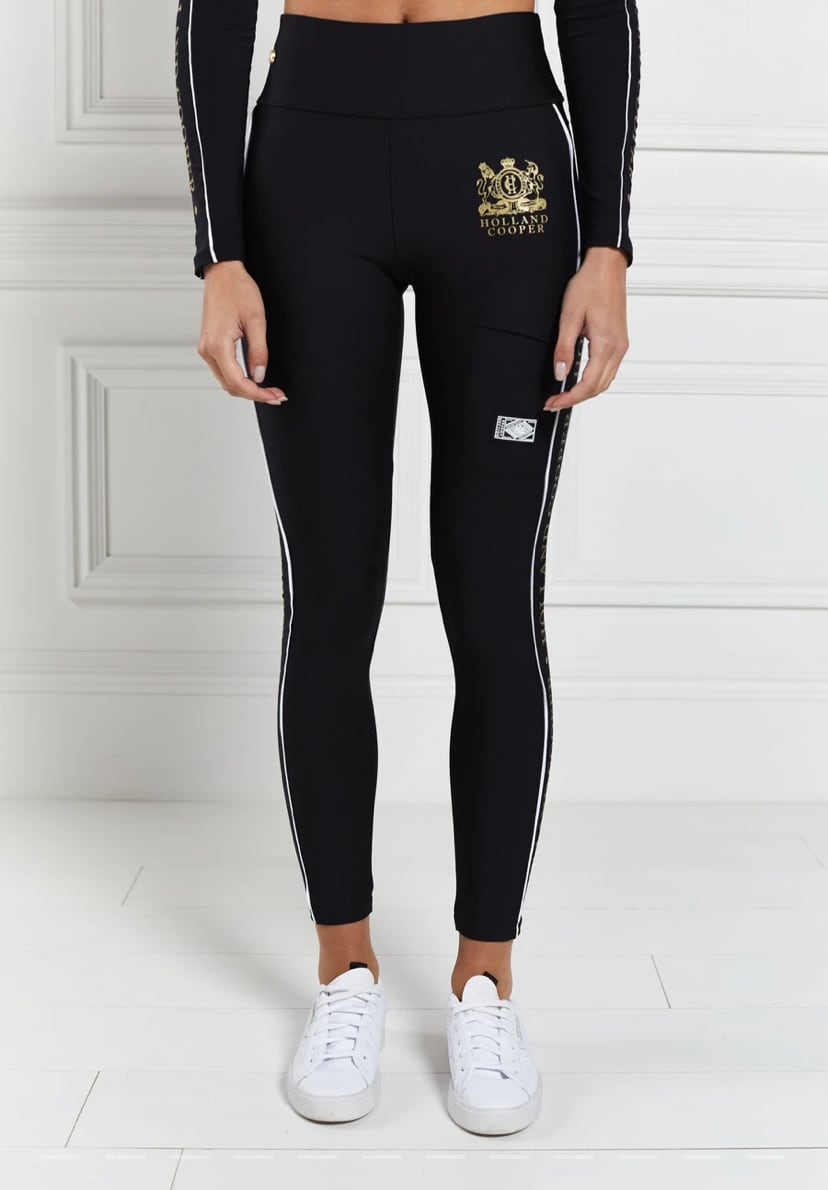 乗馬用レギンスキュロット Holland Cooper ニーグリップ ブラック モノグラム