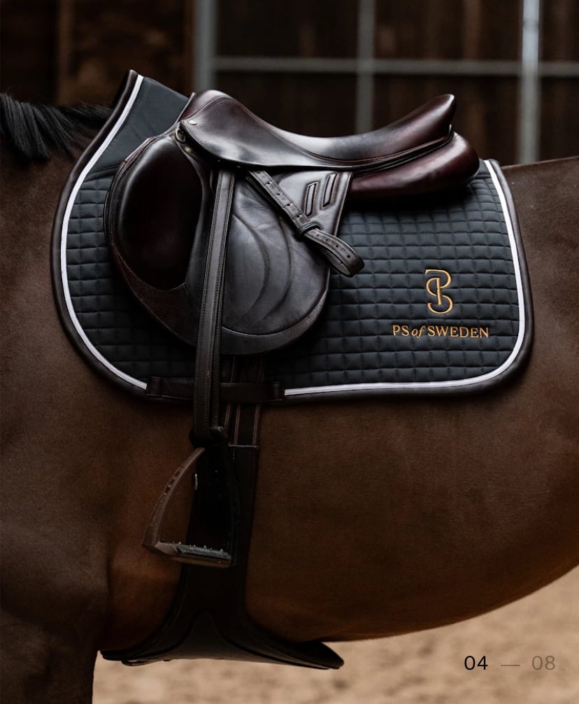 滑り止め付き乗馬用ゼッケン 障害/馬場 アナトミカル構造 Ps of Sweden ダークグレー/ストームブルー
