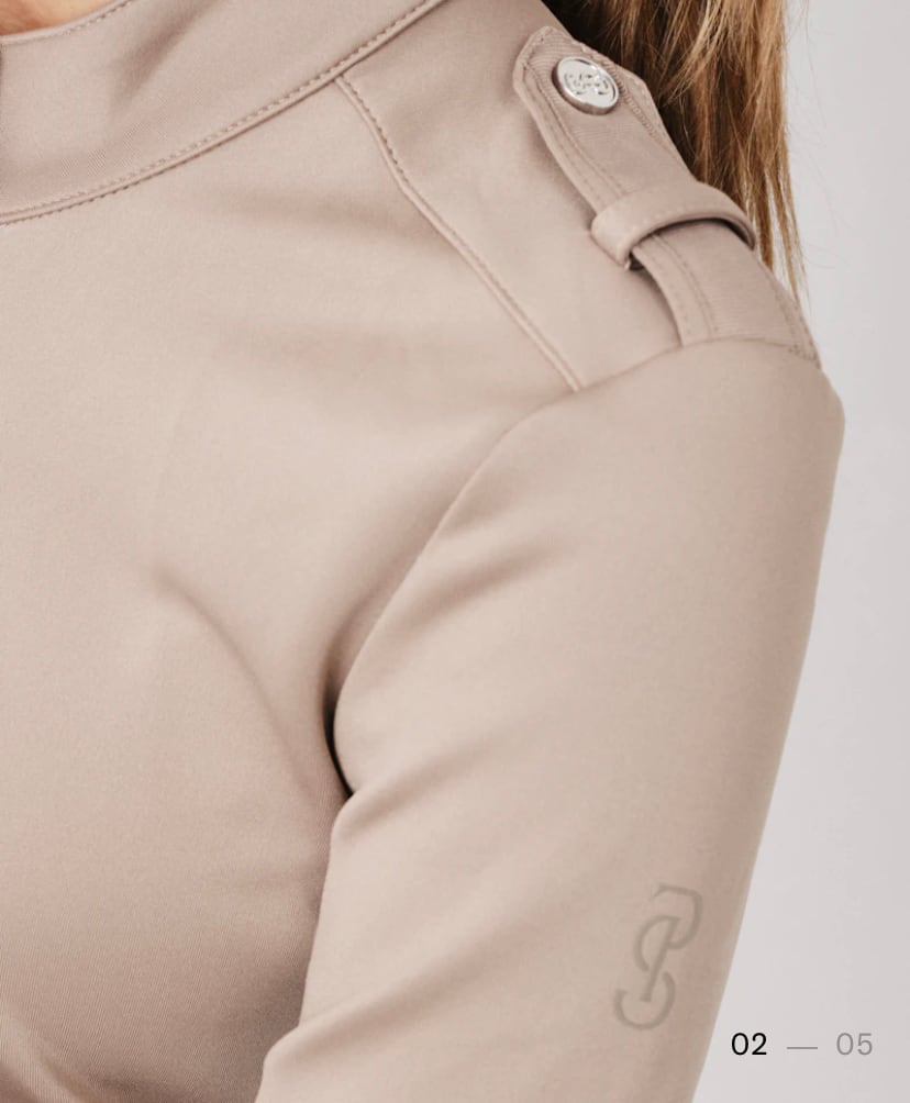 Stand collar stretch top, long sleeves, autumn/winter, women's, Ps of Sweden