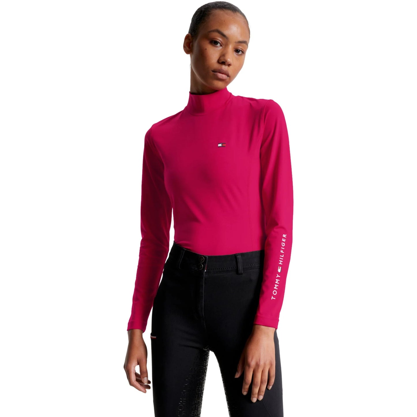 Women's Tommy Hilfiger Equestrian Long Sleeve Riding Top Navy, Pink, Indigo Blue