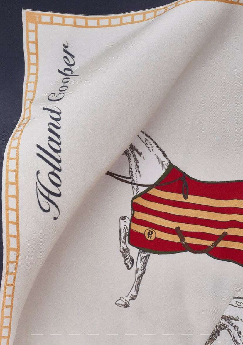 Premium Pure Silk Scarf Nine Horses Women's Holland Cooper