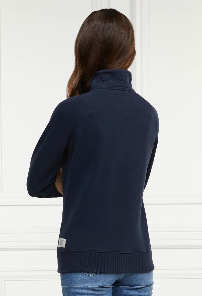 Women's Holland Cooper riding sweatshirt hoodie in navy/khaki/red