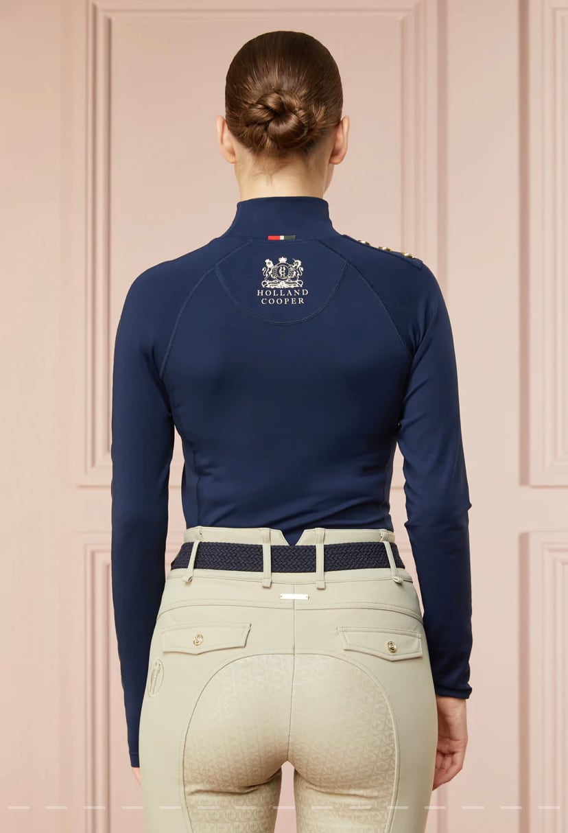 乗馬用トップス&レギンスセット レディース 長袖 ダークネイビー/ブラック Holland Cooper