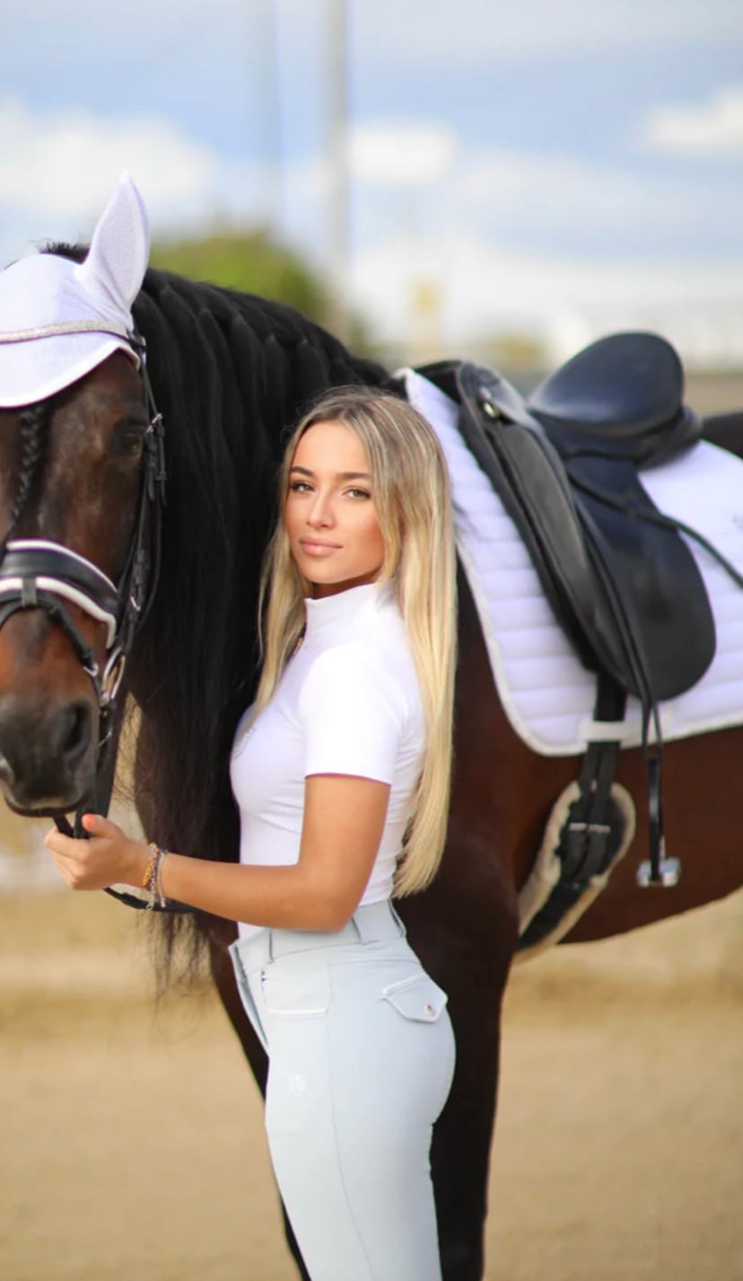 速乾サドルパッド&イヤーネット 2点セット 馬場用ゼッケン Bullet Equestrian design フル