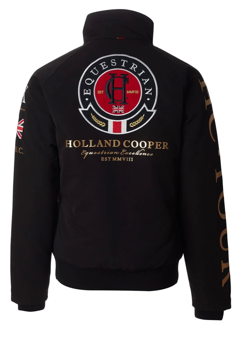 ユニセックスシェルダウンジャケット 裏起毛 撥水加工 ネイビー/ブラック Holland Cooper