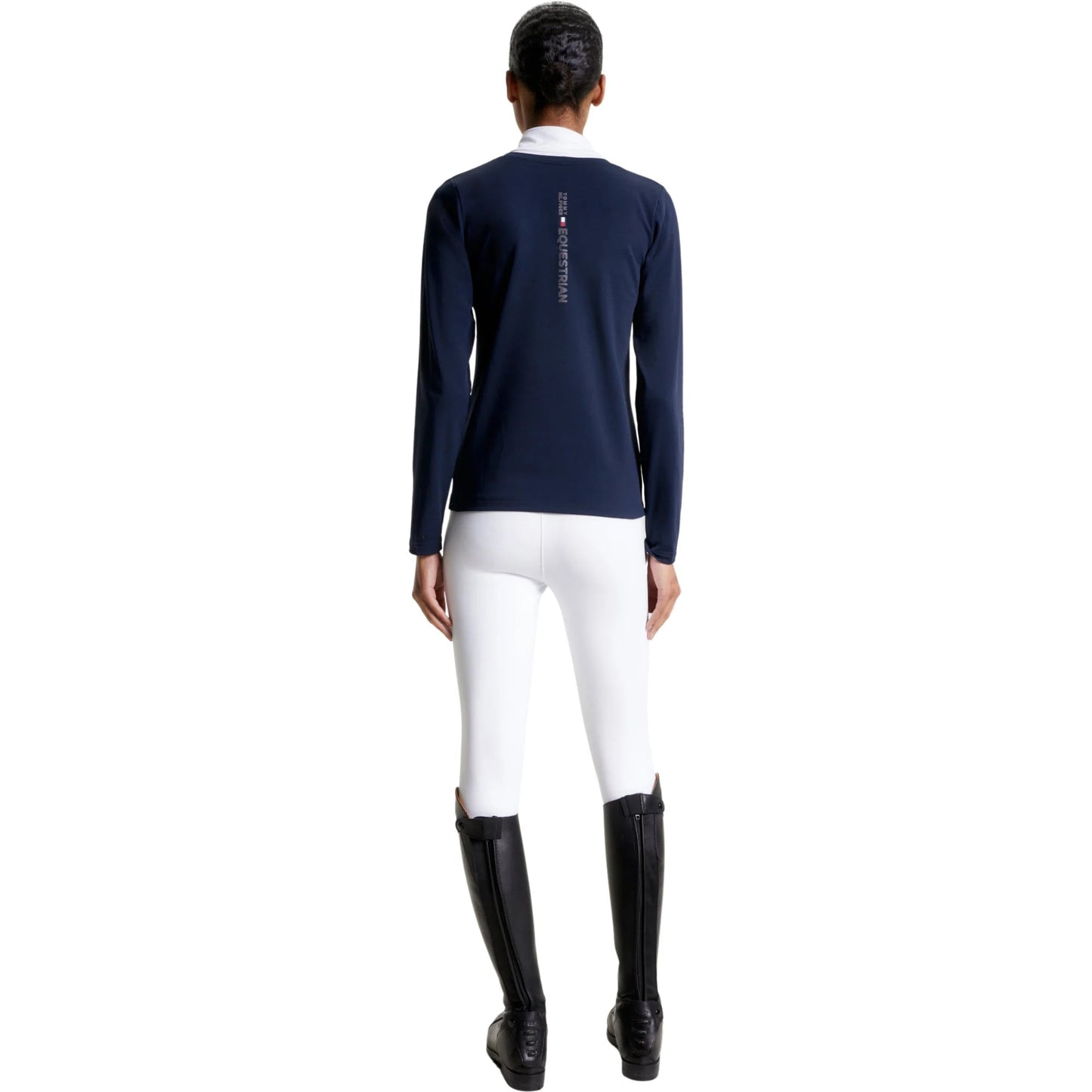 Tommy Hilfiger Equestrian Navy Women's Athletic Shirt, Long Sleeve, Moisture Control Material