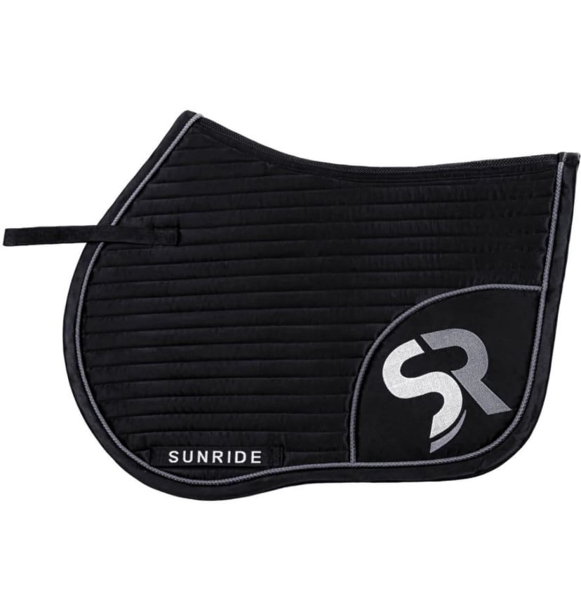 【2点セット】障害用ゼッケン&イヤーネット グレー/レッド/ゴールド Sunride