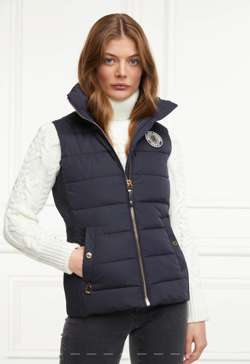 ファー付きダウンベスト レディース 2022AW Holland Cooper ダークネイビー/カーキ