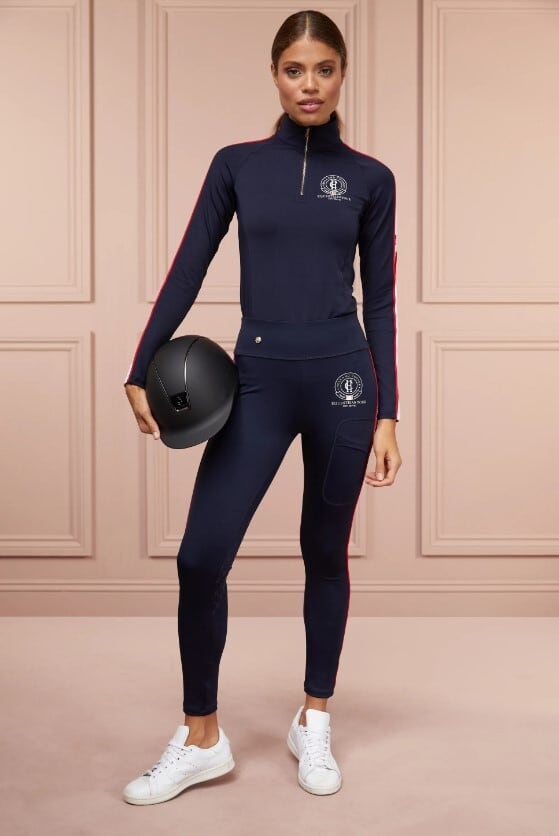 乗馬用ストレッチトップス ブラック ダークネイビー レディース Holland Cooper
