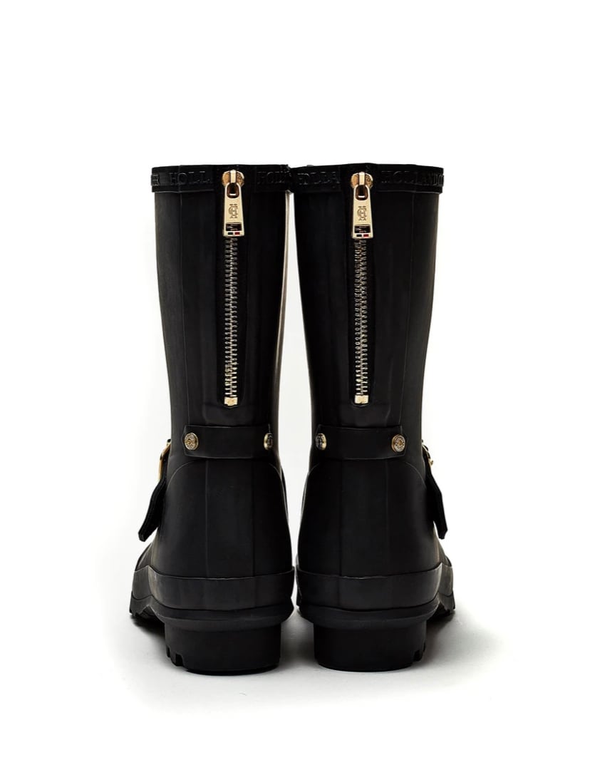 Holland Cooper Rain Boots Matte Black Women's